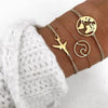 NEWBUY 23 Style Mix Turtle Heart Pearl Wave LOVE Crystal Marble Charm Bracelets for Women Boho Tassel Bracelet Femme Bijoux